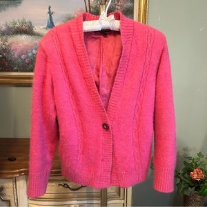 Venesha Vintage Coral Pink Angora Cardigan Sweater